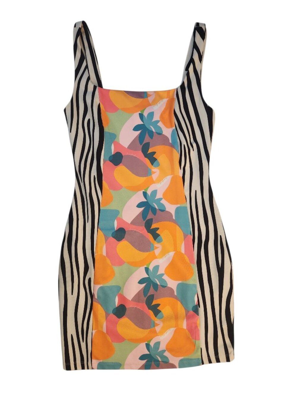 Lanca Perfume Abstract Zebra Print Mini Dress Multicolor Size M Sleeveless